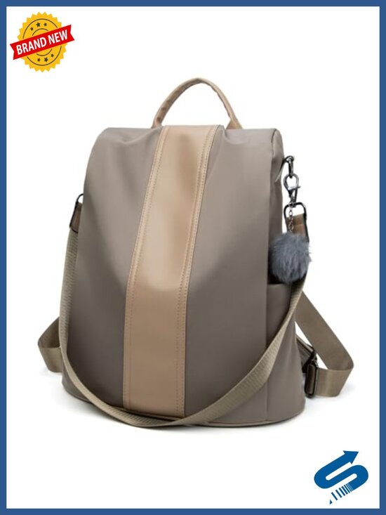 Handbags - Waterproof Nylon Anti-theft Backpack Purse with Bottle Holder